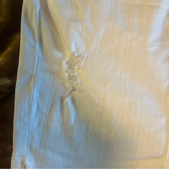 AG The Erin Distressed Pencil Skirt White 26 - Picture 2 of 11